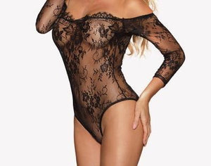 "Always & Forever" Teddy -"Always & Forever" Black Lace Teddy and Bodysuit with Zipper