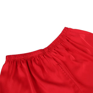 Red satin dream pajama shorts