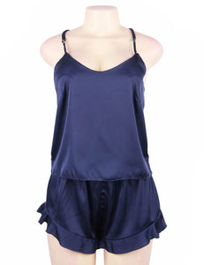 Navy blue satin sexy and comfy affordable pajama set