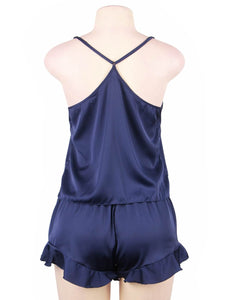Navy blue satin sexy and comfy affordable pajama set