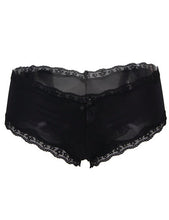 Load image into Gallery viewer, &quot;Amore&quot; &quot;Amore&quot; black satin panty with lace trim