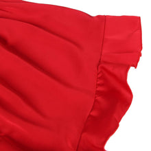 Load image into Gallery viewer, Red satin pajama shorts with ruffles