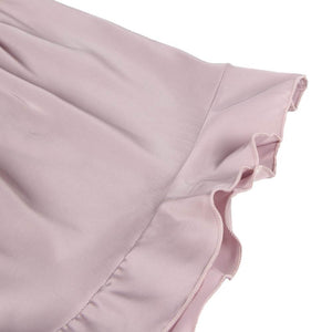 blush satin pajama short with ruffles