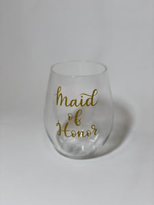 Maid of Honor Stemless Wine Glass
