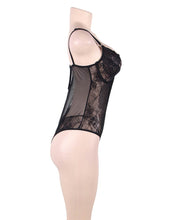 Load image into Gallery viewer, &quot;Bride To Be&quot; Teddy -Black teddy and bodysuit with lace and sheer detail and adjustable straps. Edit alt text